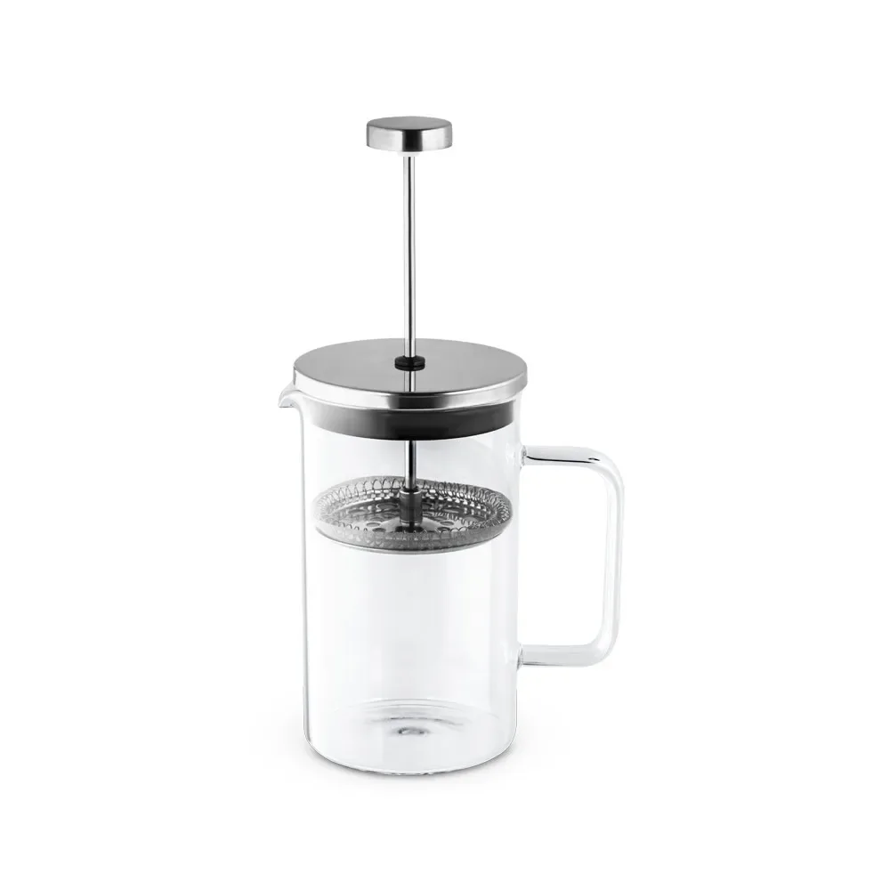 JENSON. Cafeteira em vidro borossilicato com tampa em aço inox 600 mL