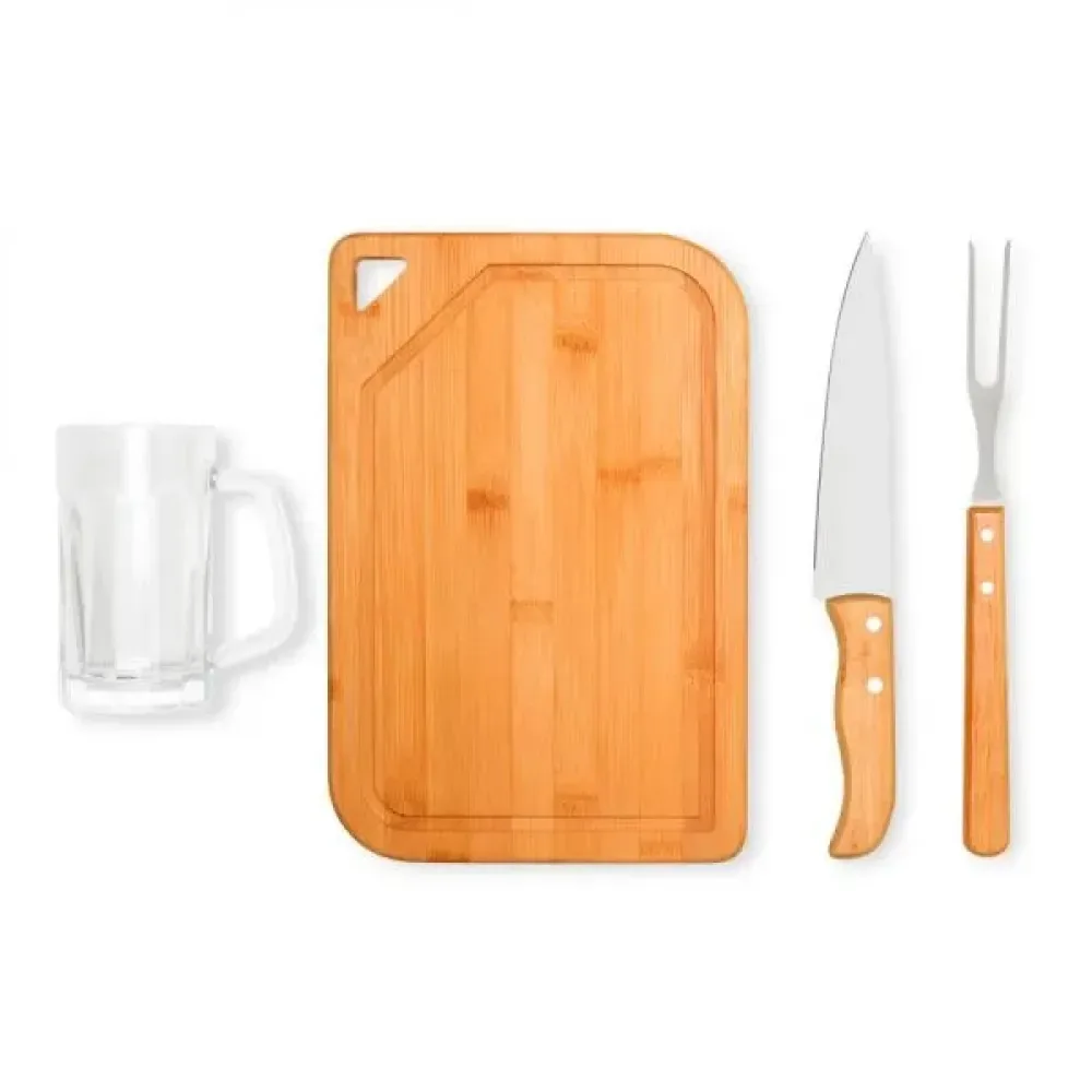 KIT PARA CHURRASCO E CERVEJA - 4 PÇS