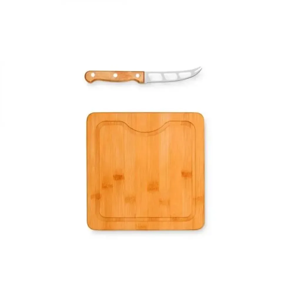 CONJUNTO PARA QUEIJO EM BAMBU/MADEIRA/INOX - 2 PÇS