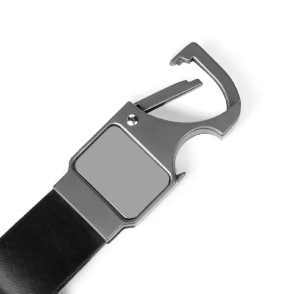 CHAVEIRO MOSQUETÃO CINZA EM METAL/PU