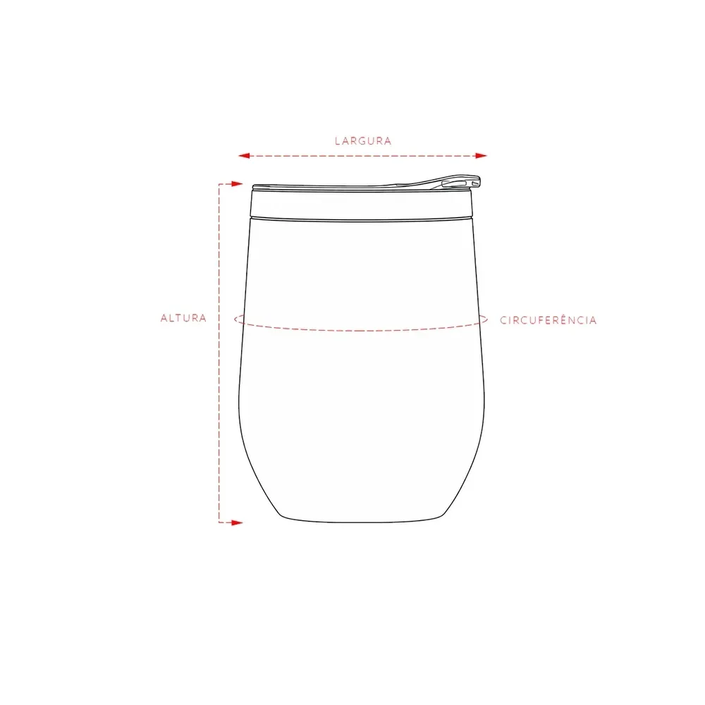 Copo Inox Parede Dupla 320ml