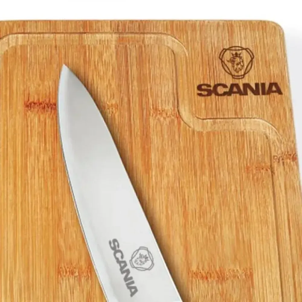 CONJ. PARA CHURRASCO EM BAMBU / MADEIRA / INOX - 2 PÇS