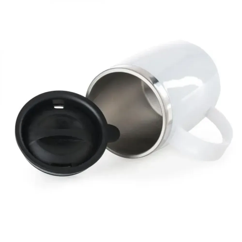 CANECA EM AÇO INOX / POLIESTIRENO - 400 ML