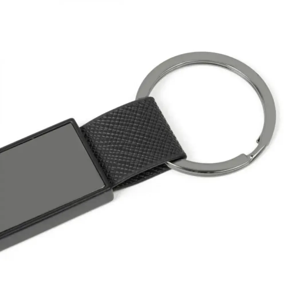 CHAVEIRO EM METAL/PU - CINZA/PRETO
