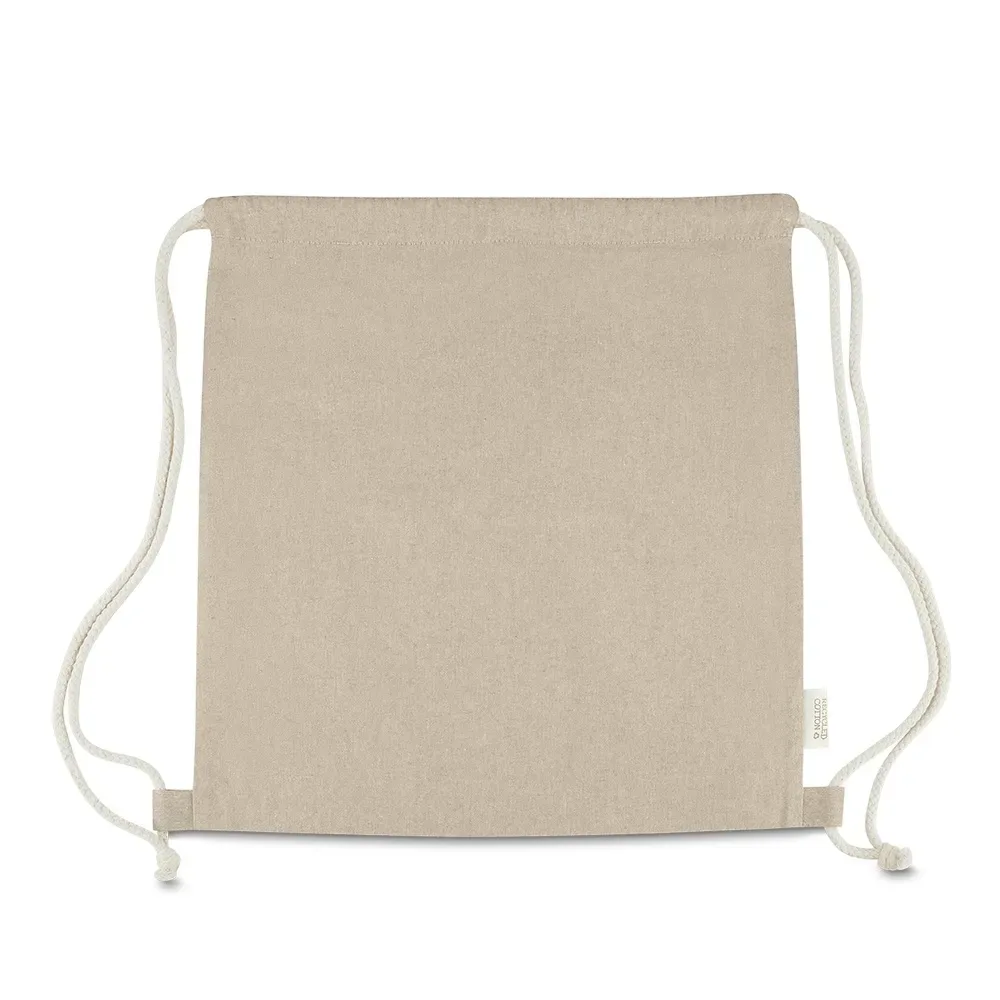 Sacola/Mochila em algodão mescla reciclado 140g/m²