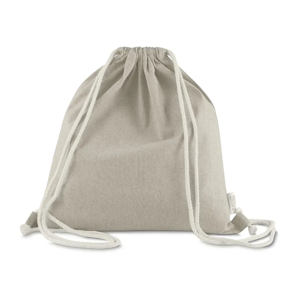 Sacola/Mochila em algodão mescla reciclado 140g/m²