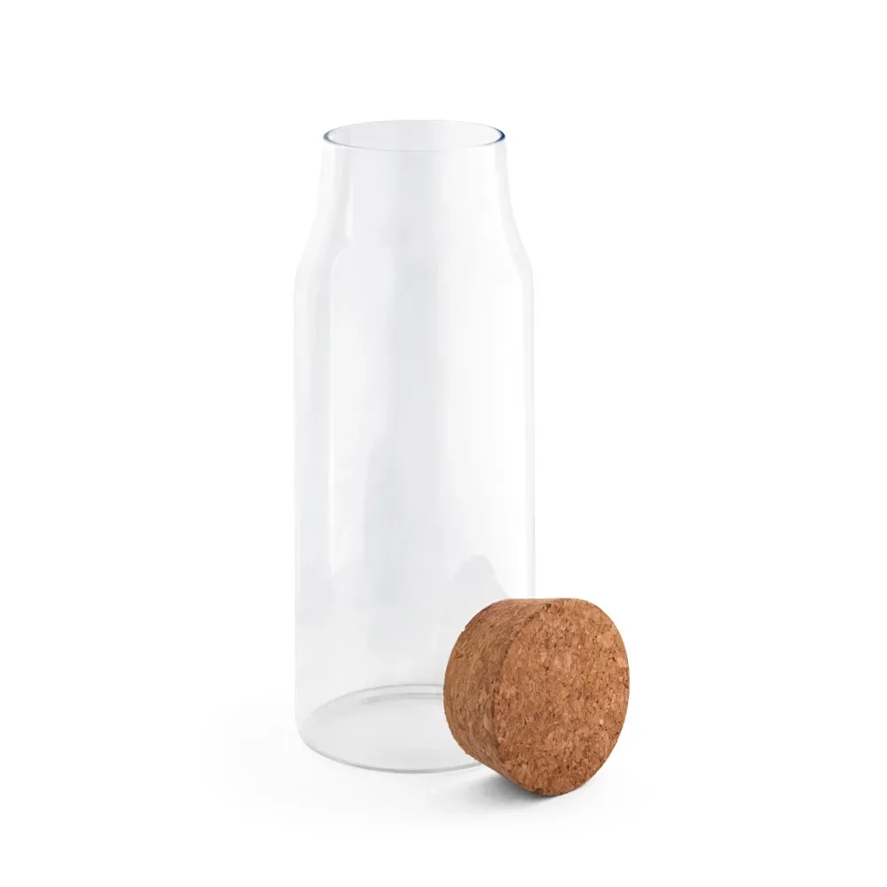 JASMIN 1000. Garrafa em vidro borosilicato com tampa em cortiça 1 L
