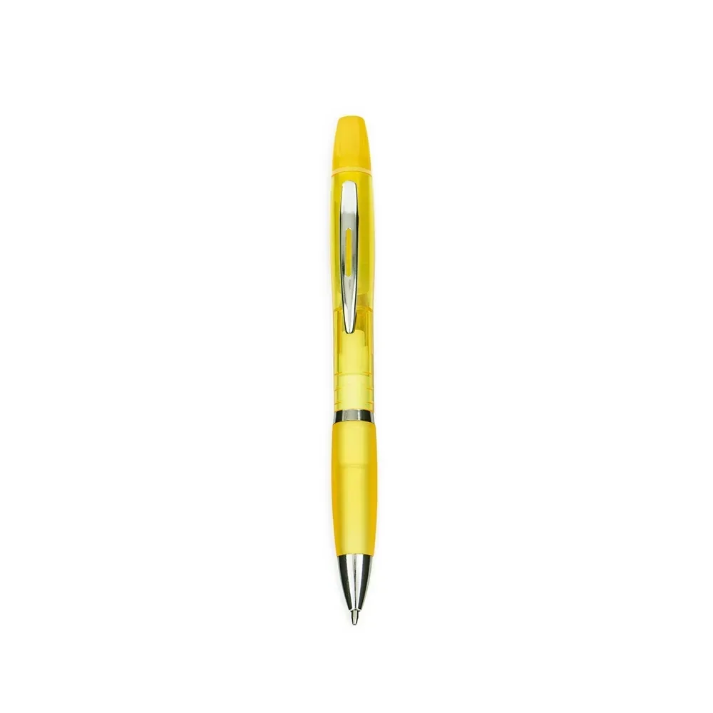 Caneta Plástica com Marca-Texto