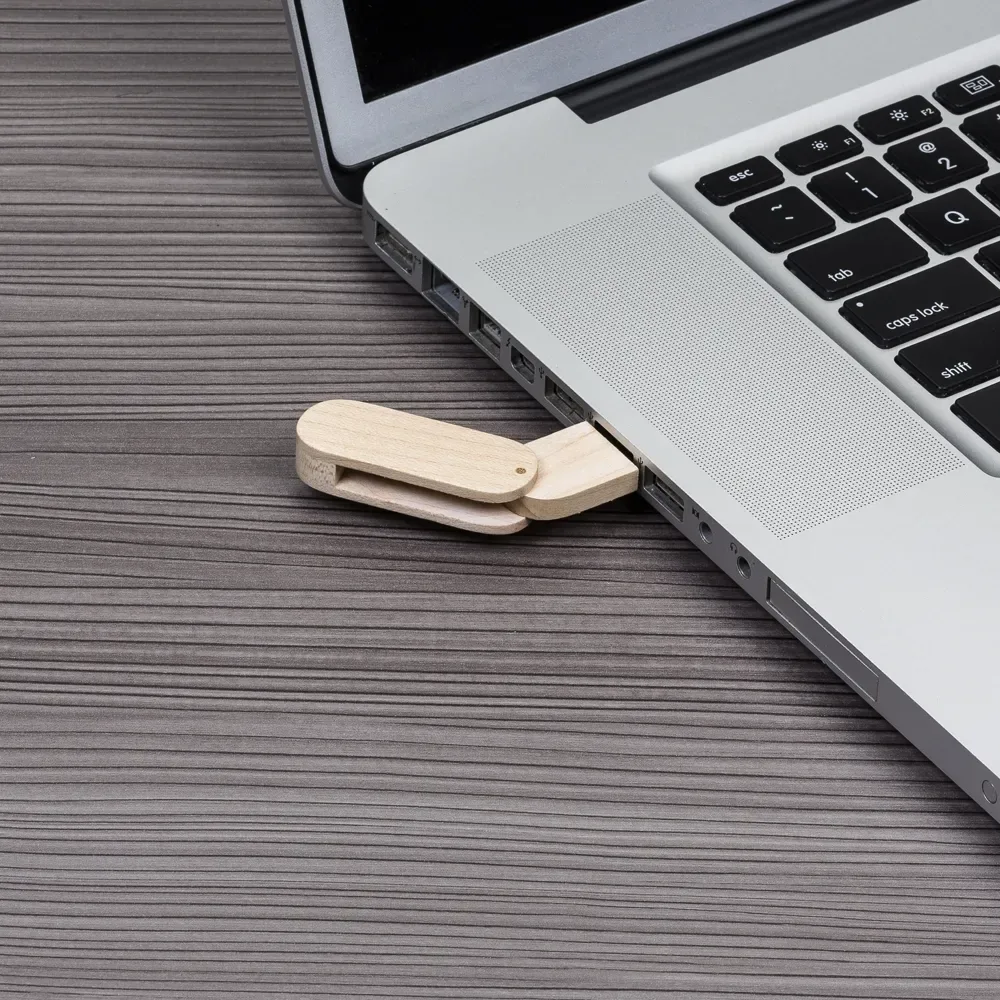 Pen Drive Bambu Giratório 4GB
