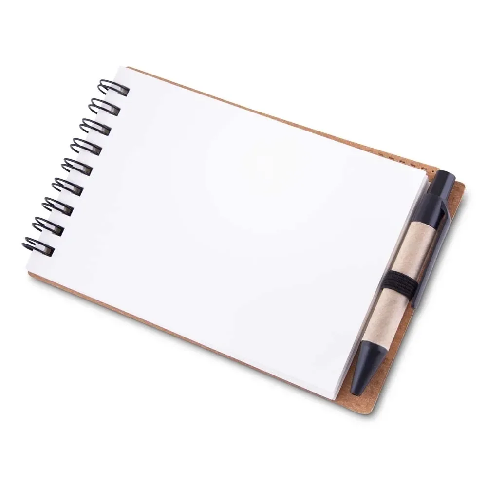 Bloco de Anotações Papelão com Caneta