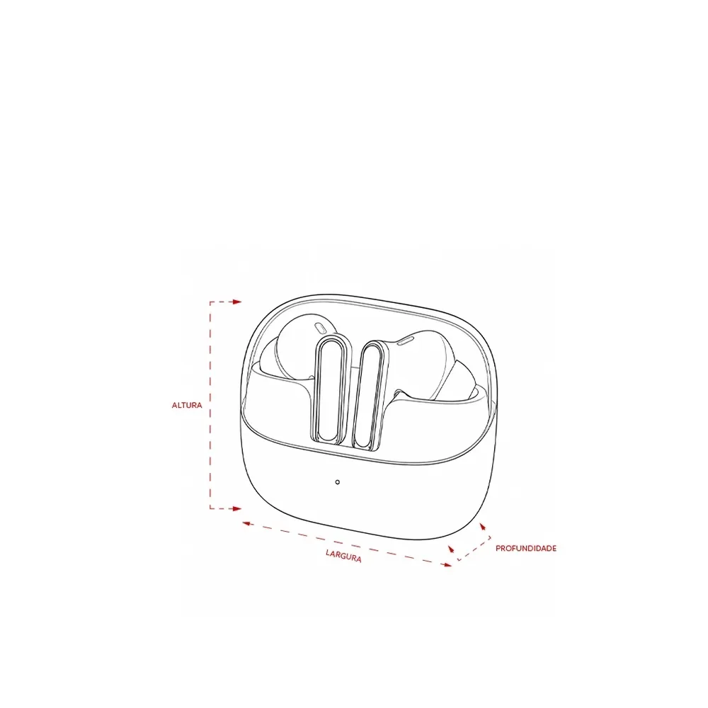 Fone de Ouvido Bluetooth com Case Carregador
