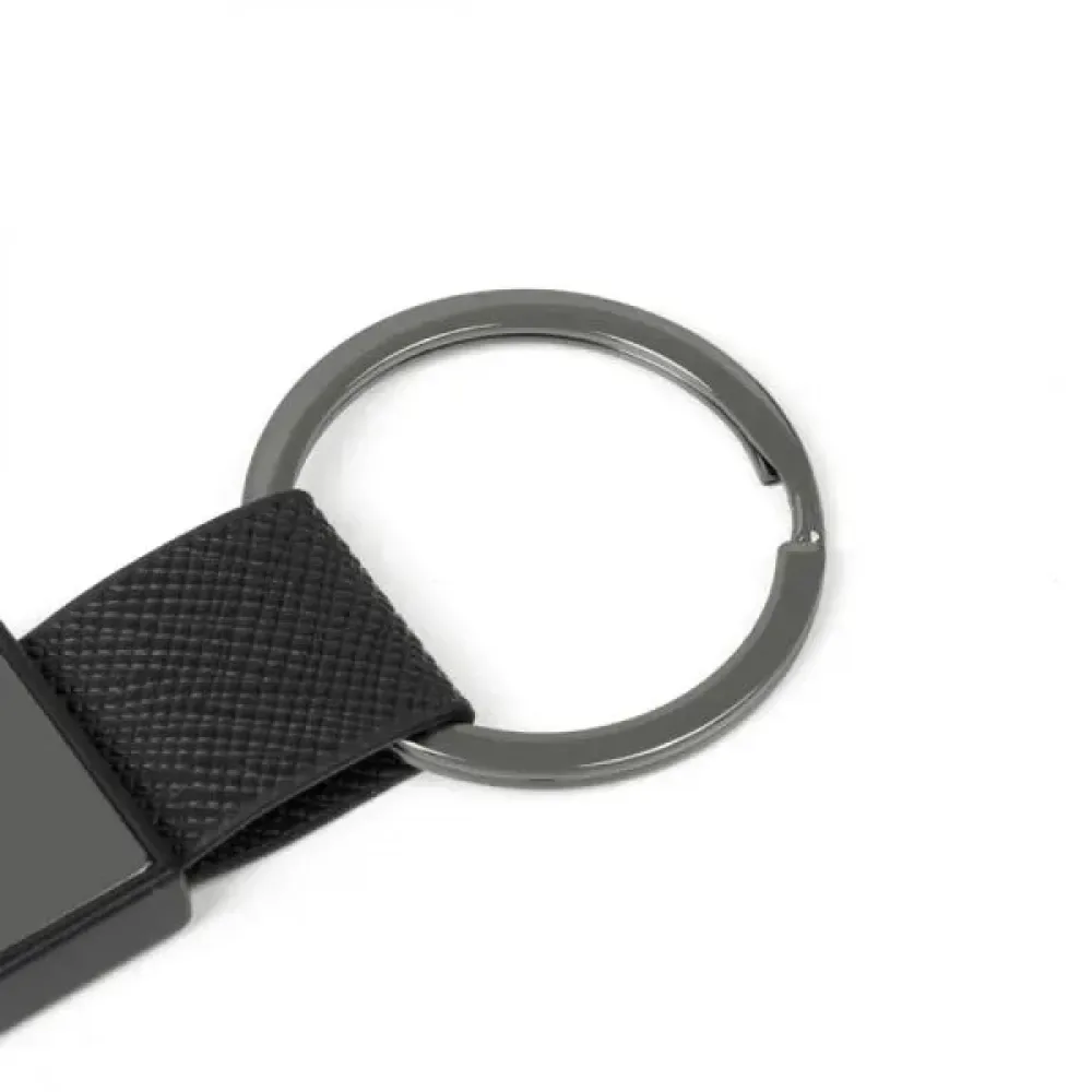 CHAVEIRO EM METAL/PU - CINZA/PRETO