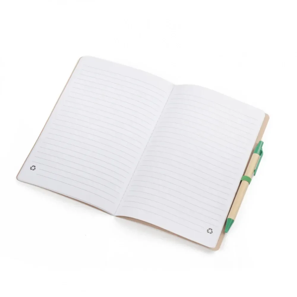 Caderno A5 capa em papel Kraft com caneta