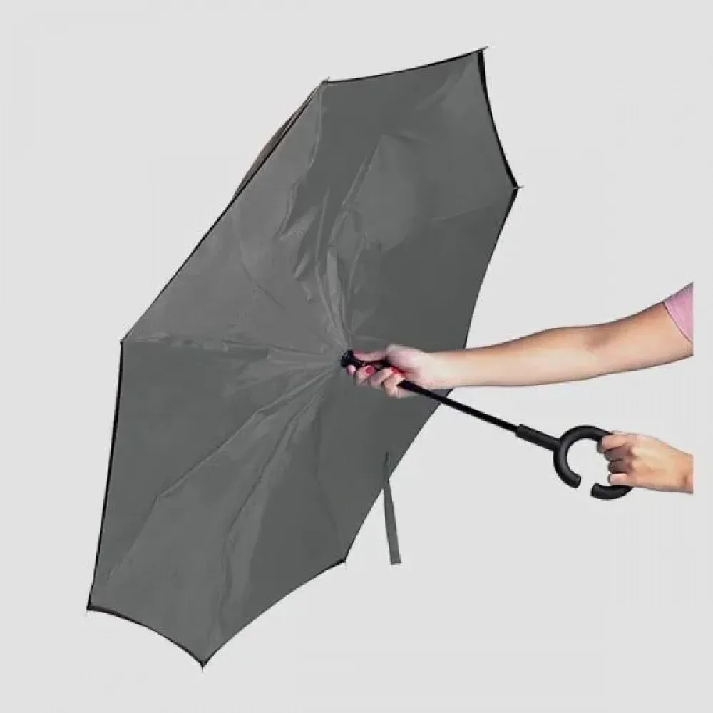 GUARDA-CHUVA INVERTIDO - CINZA - 108 CM