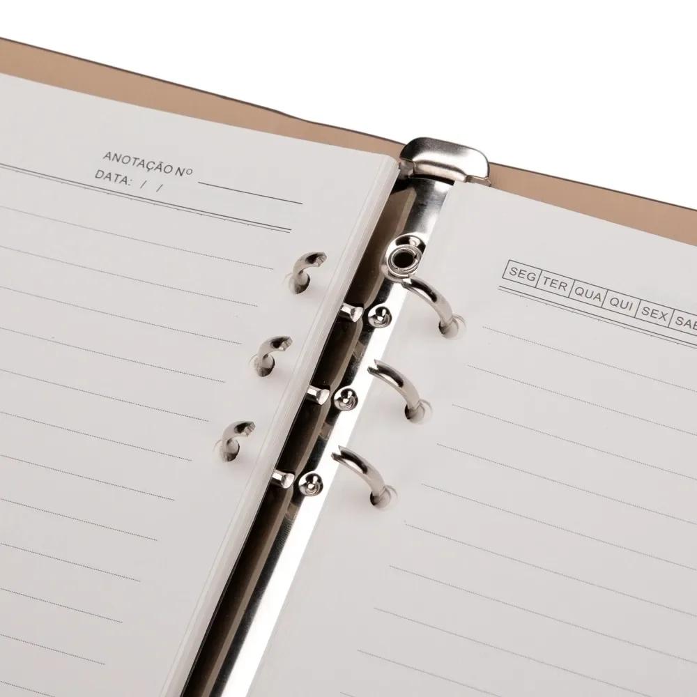 Caderno Fichário Couro Sintético