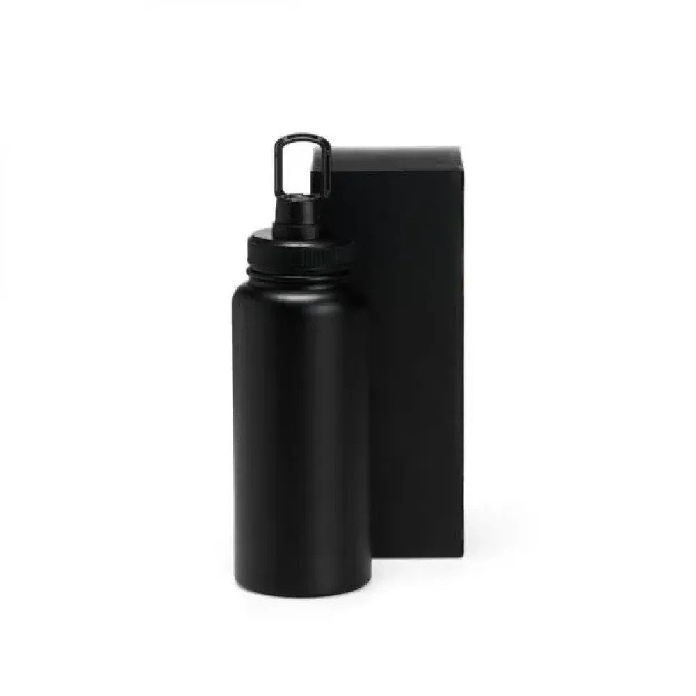 GARRAFA PAREDE DUPLA NA COR PRETA - 950 ML