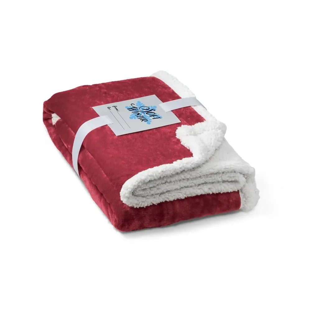 HEIDEN. Manta reversível em tecido polar (190 g/m²) acetinado com forro sherpa (225 g/m²),