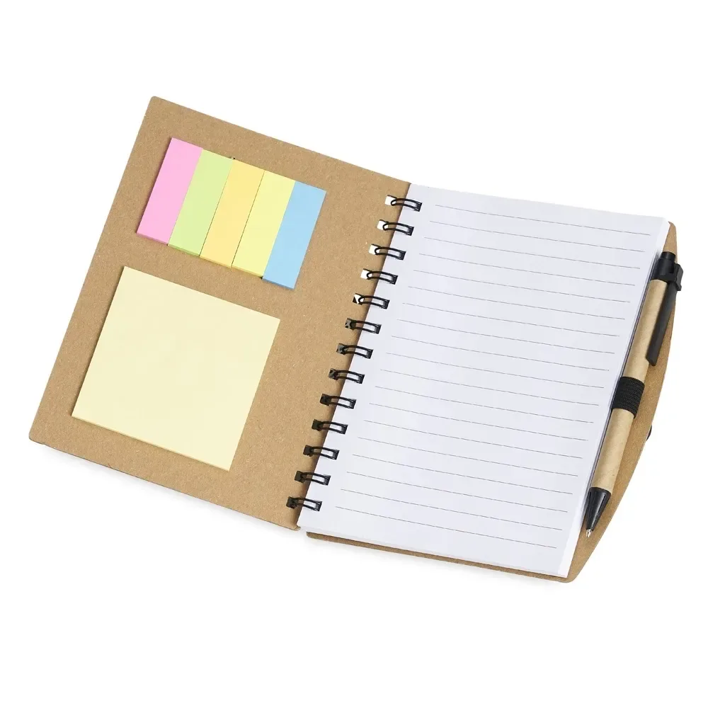 Caderno com Autoadesivos e Caneta