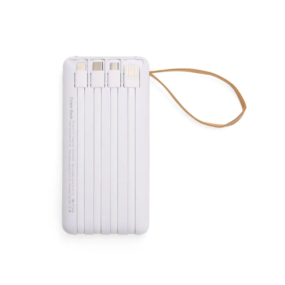 Power Bank 10.000mAh com Carregamento via Indução ou via Cabo