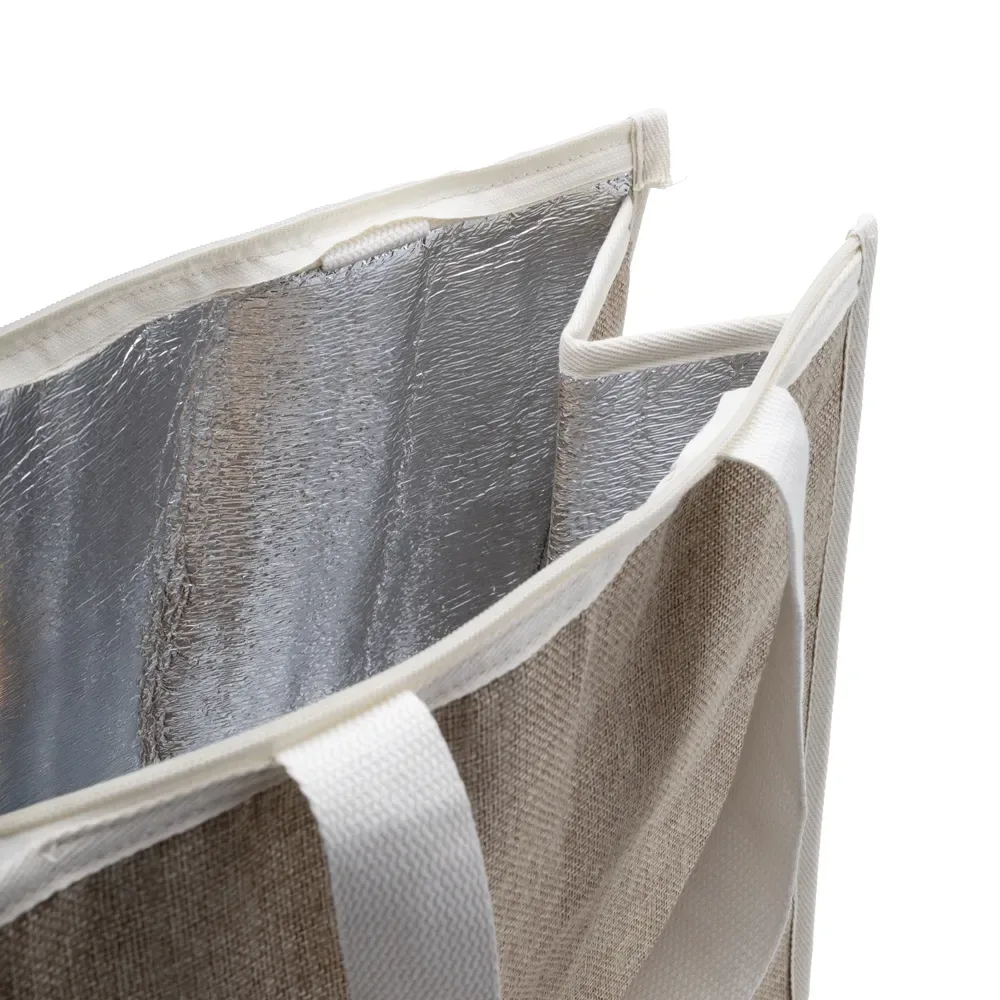 Bolsa Térmica em algodão e Juta sintética (34x34x16cm)