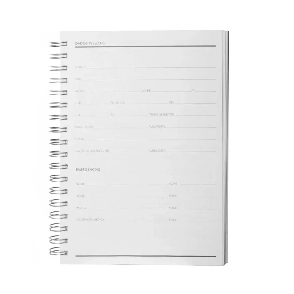Caderno B5 planner capa em Percalux