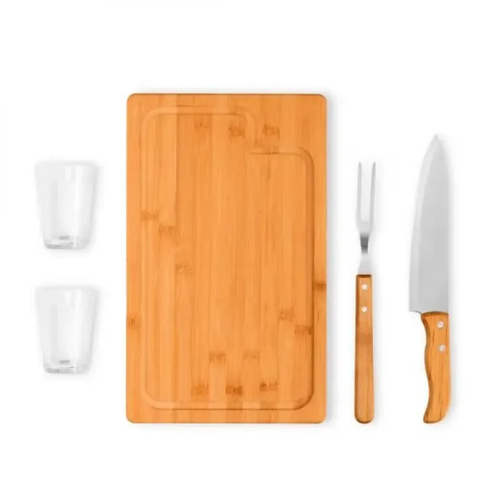 KIT PARA CHURRASCO COM COPOS - 5 PÇS