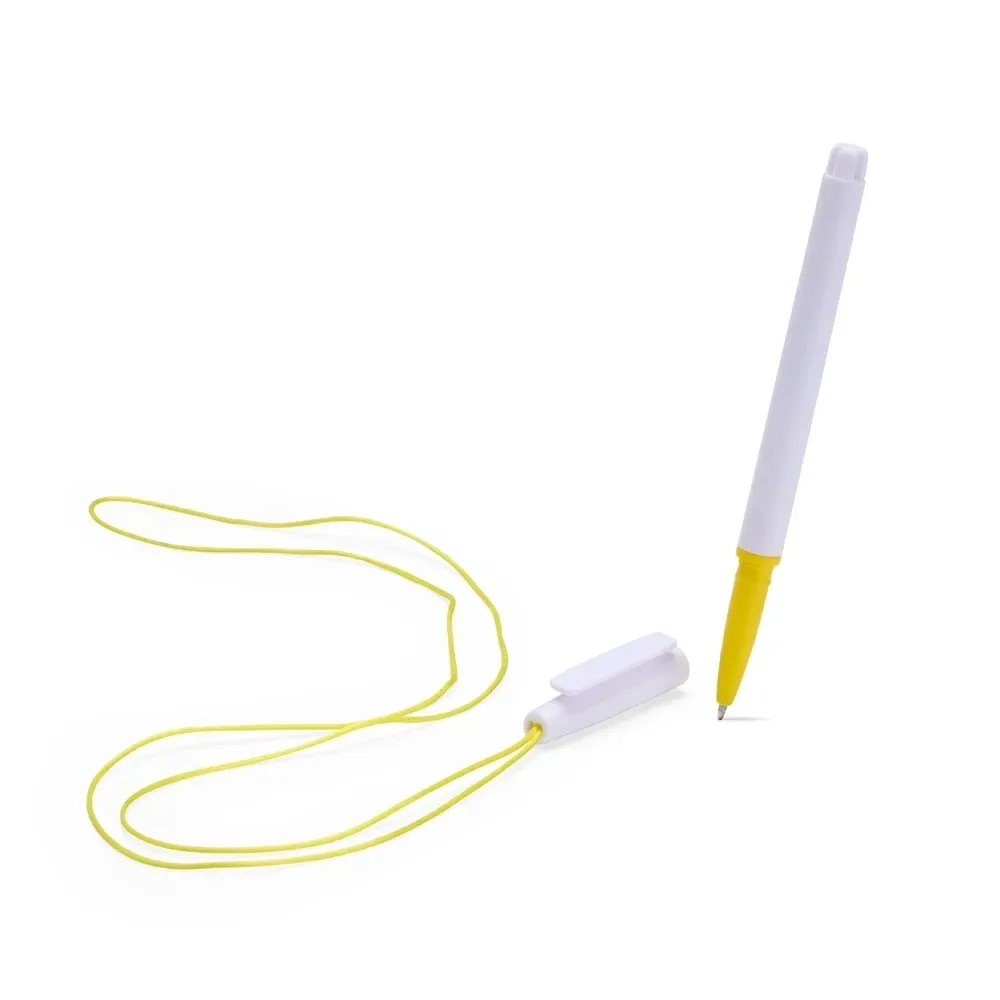 Caneta Plástica Com Cordão