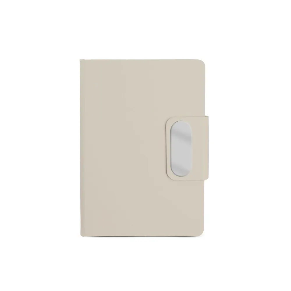 Caderno em PU com placa em metal