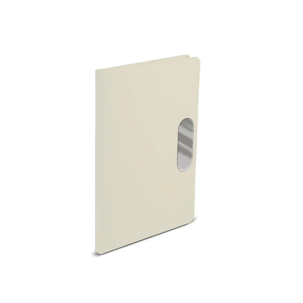 Caderno em PU com placa em metal