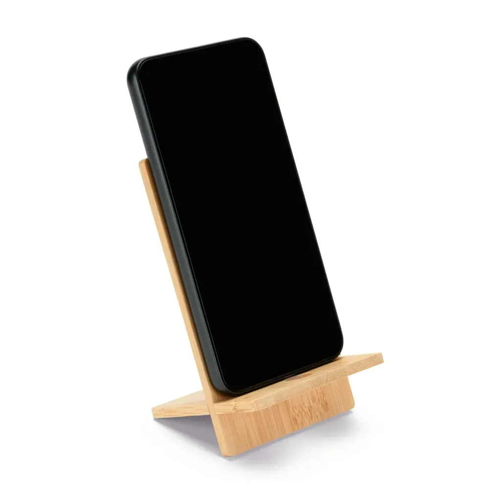 GALEN. Suporte para celular em bambu, desmontável em duas partes