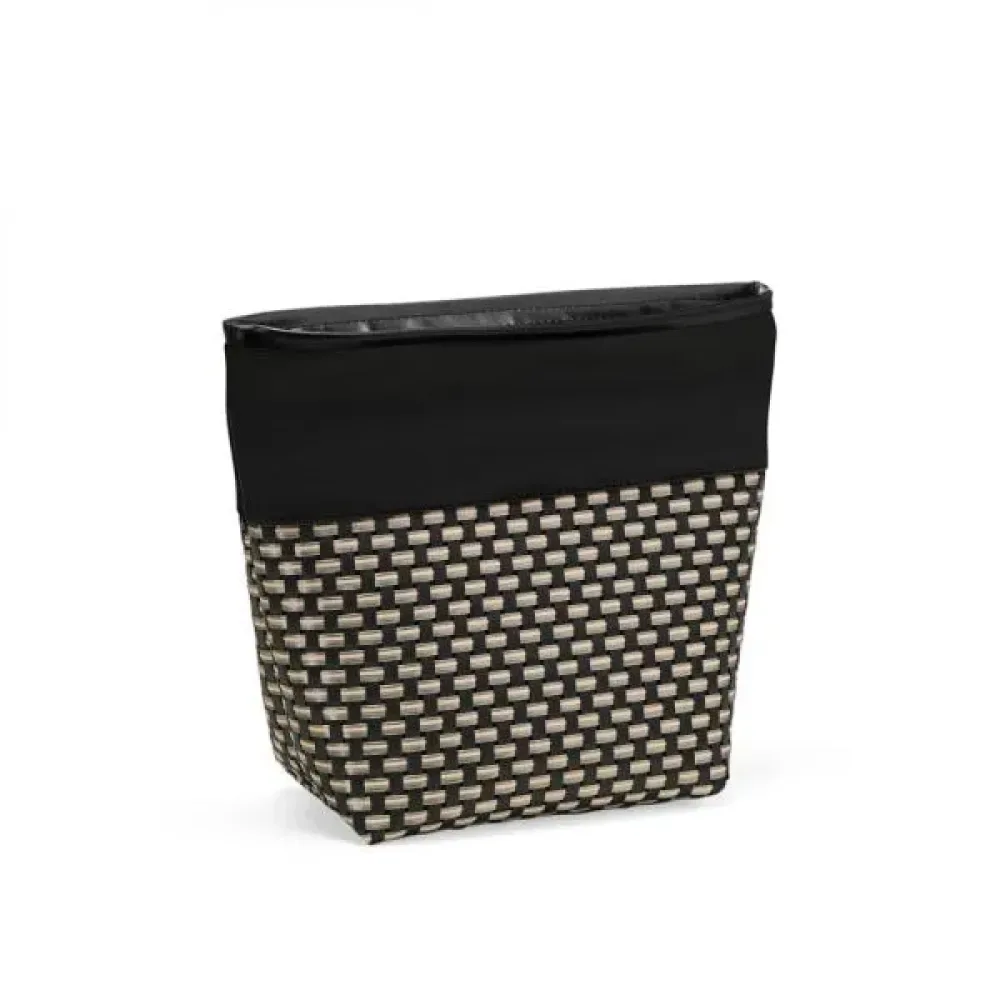 NECESSAIRE EM PVC E COURO SINTÉTICO - PRETO/XADREZ