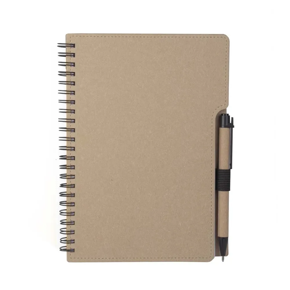 Caderno A5 Capa em Papelão Reciclado c/ Caneta