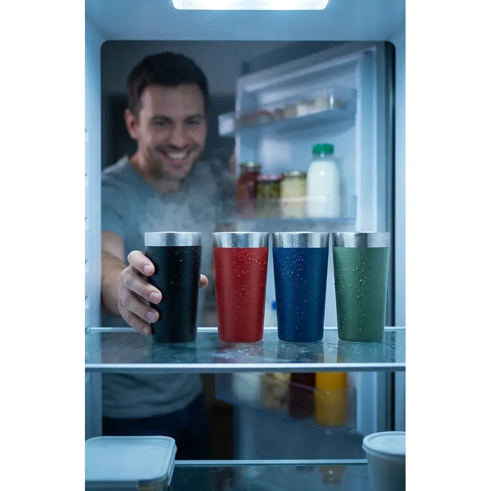 HALPERT. Copo de viagem em aço inox térmico, com parede dupla isolada a vácuo 540 mL