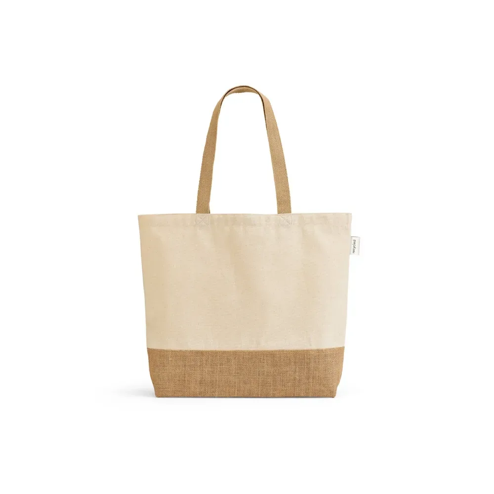 MALDIVAS CASUAL. Sacola em 70% algodão reciclado e 30% poliéster reciclado (220 g/m²) com base em juta