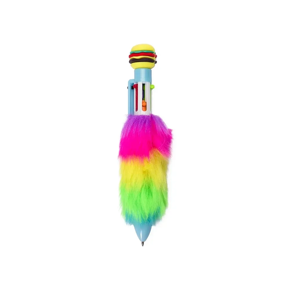 Caneta Plástica Pelúcia Multicolor