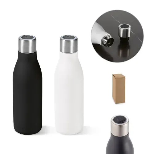 CHILWELL. Garrafa em aço inox 90% reciclado de parede dupla térmica com sistema de auto-sanitização UV 500 mL