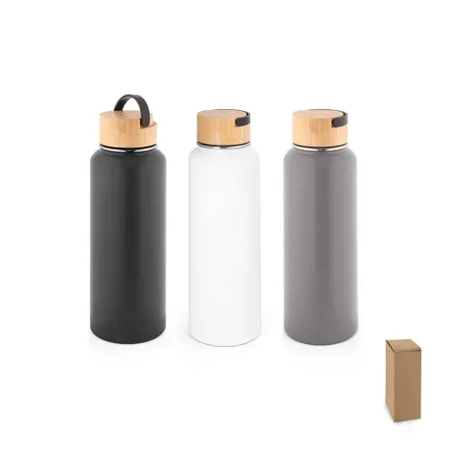 ARMSTRONG. Garrafa em aço inox 90% reciclado de parede dupla térmica, isolada a vácuo com revestimento em pó 1200 mL