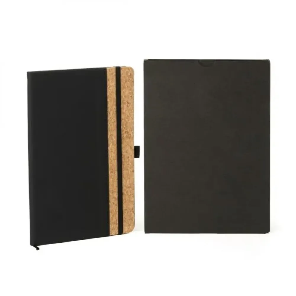 CADERNO C/ PAUTA - PRETO - 14X21CM