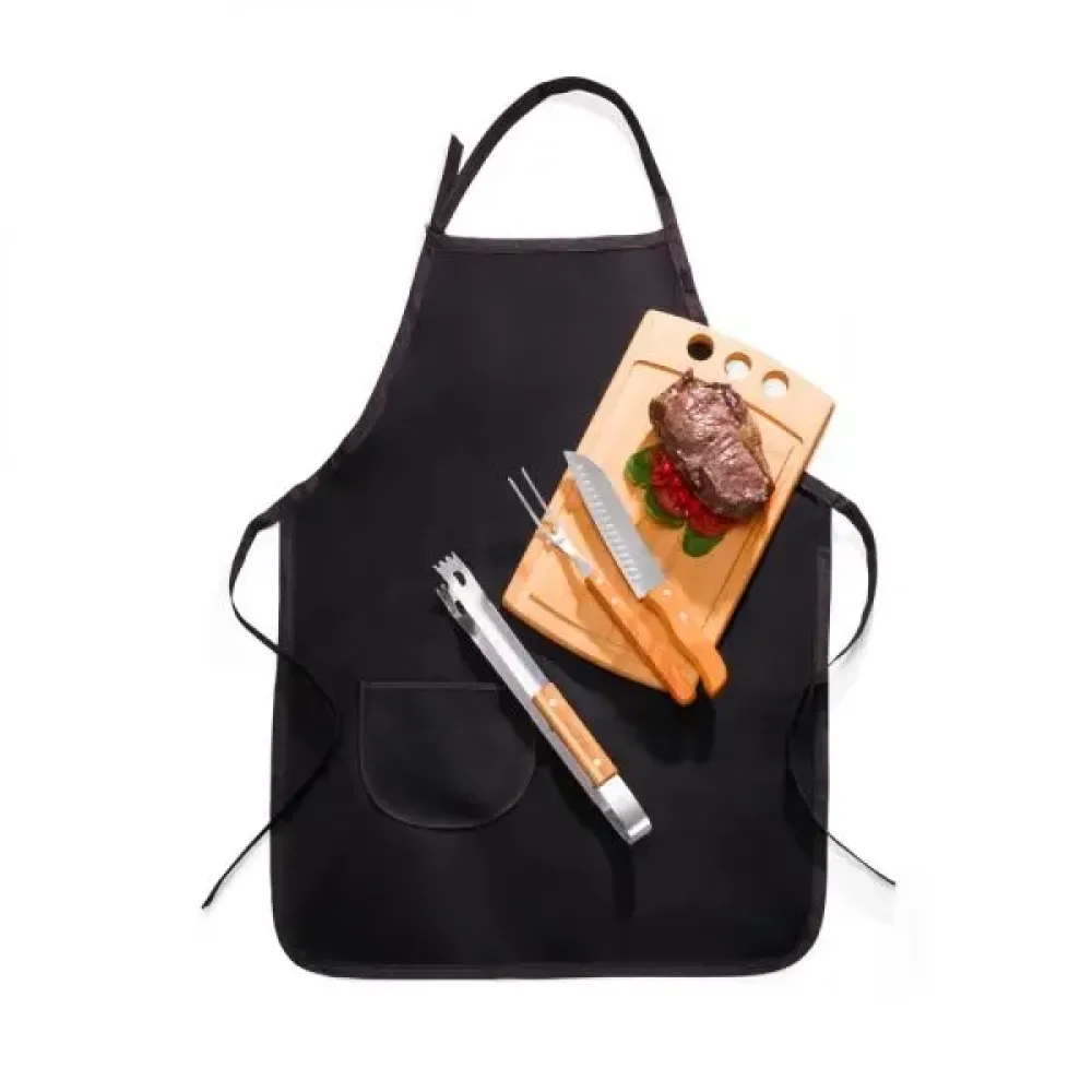 CONJ. PARA CHURRASCO COM AVENTAL - 5 PÇS
