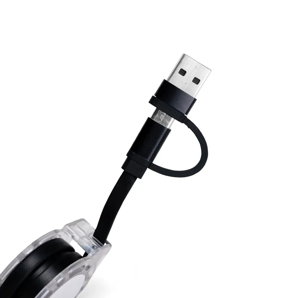 Cabo Retrátil 3 em 1 com Adaptador