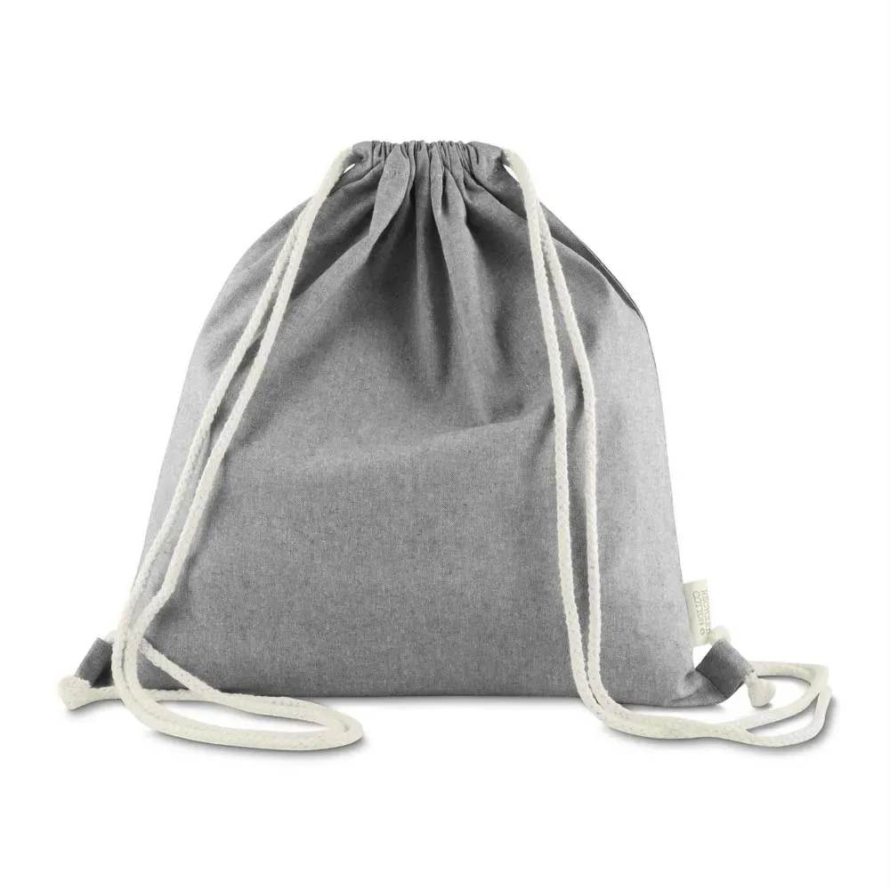 Sacola/Mochila em algodão mescla reciclado 140g/m²
