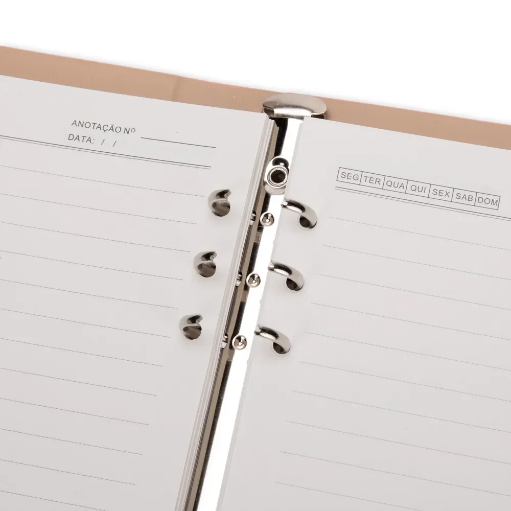 Caderno Fichário Couro Sintético