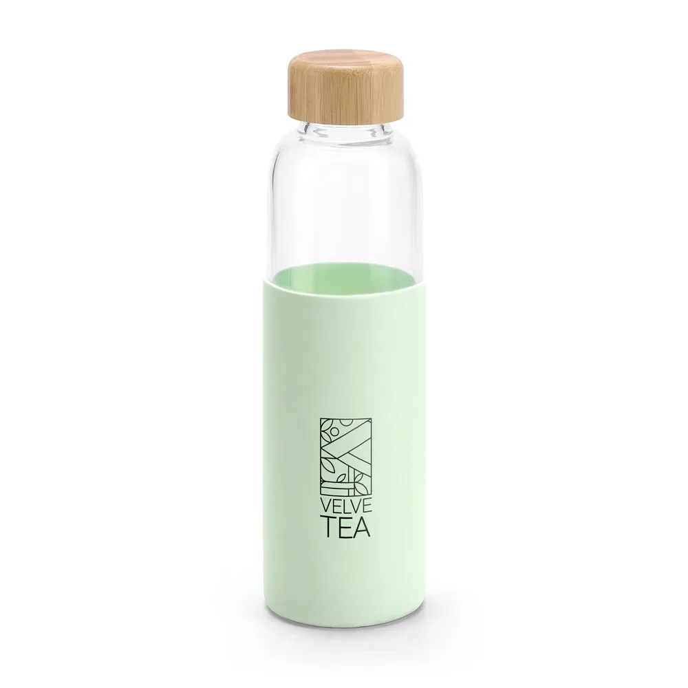 DAKAR. Squeeze em vidro borossilicato com tampa em bambu 600 mL