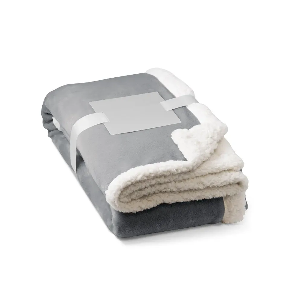 HEIDEN. Manta reversível em tecido polar (190 g/m²) acetinado com forro sherpa (225 g/m²),