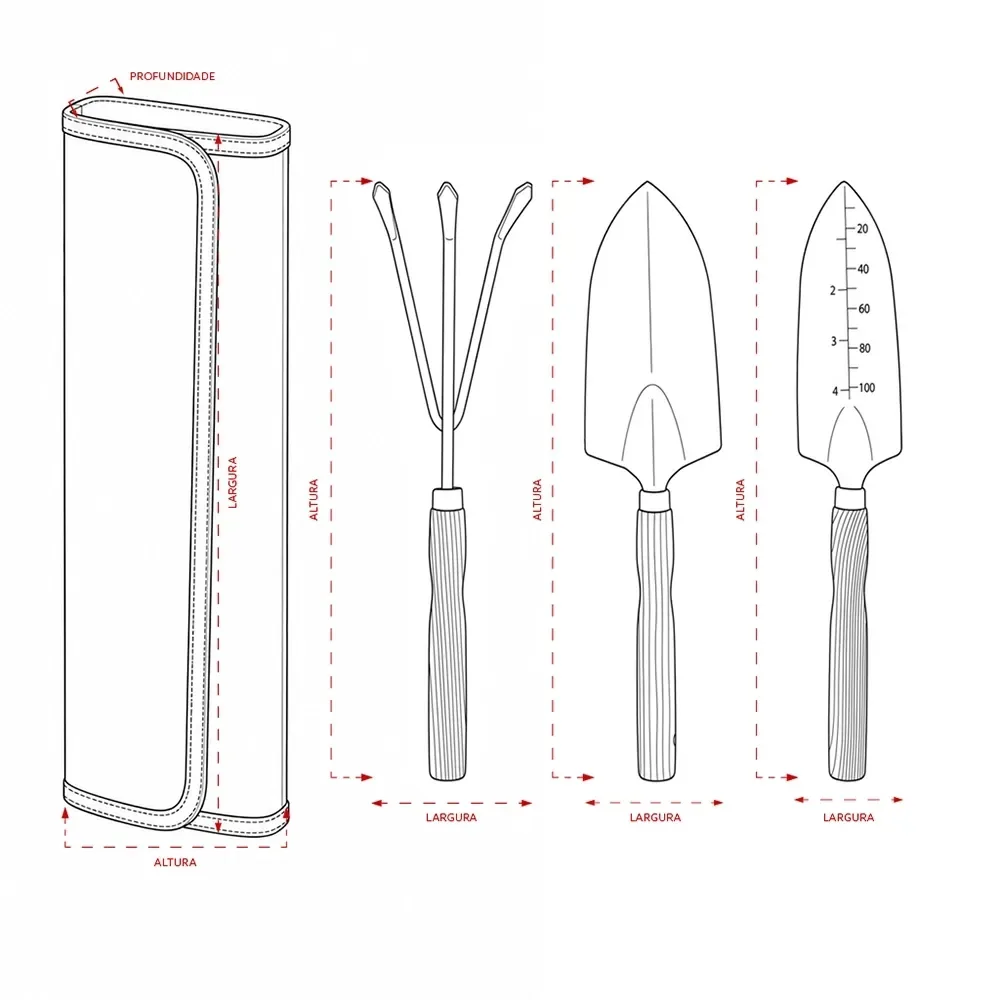 Kit Jardinagem 3 Peças