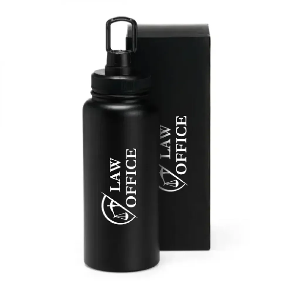 GARRAFA PAREDE DUPLA NA COR PRETA - 950 ML