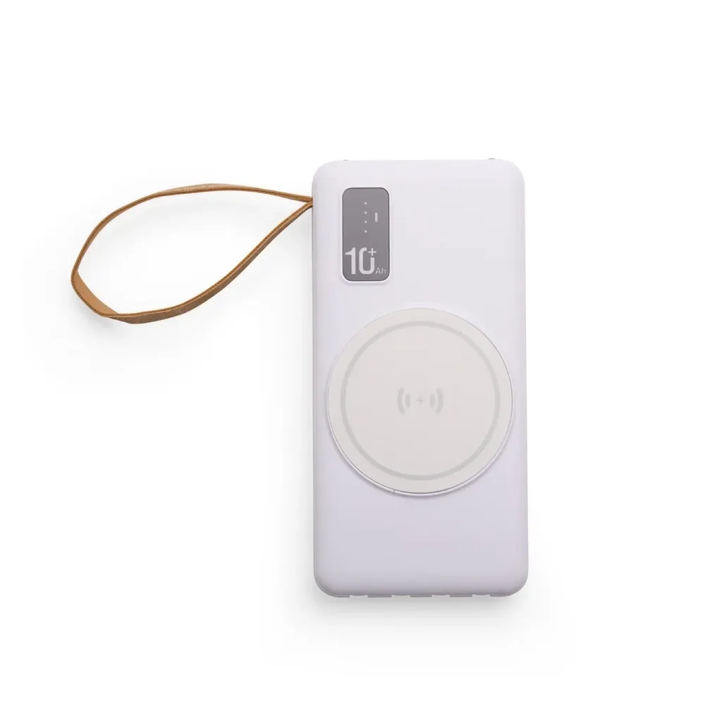 Power Bank 10.000mAh com Carregamento via Indução ou via Cabo