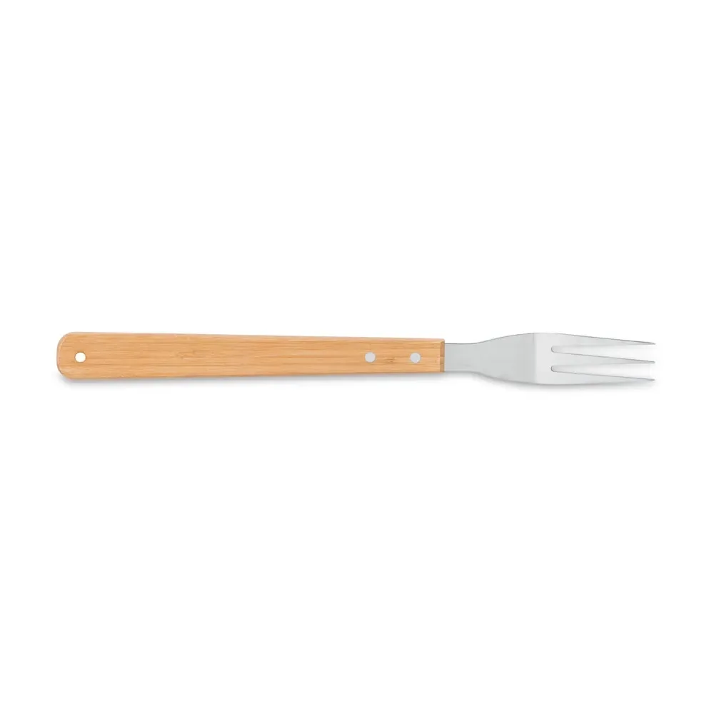 BOTTURA. Kit churrasco em estojo de bambu com 6 peças em aço inox e bambu