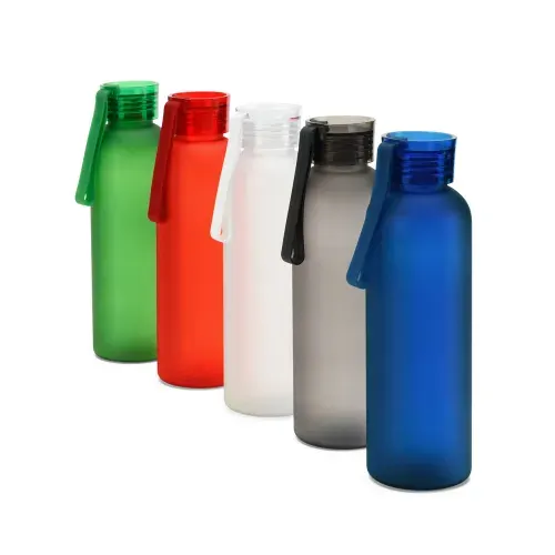 CARGNIN. Squeeze esportiva em PET 100% reciclado, com acabamento fosco 600 mL