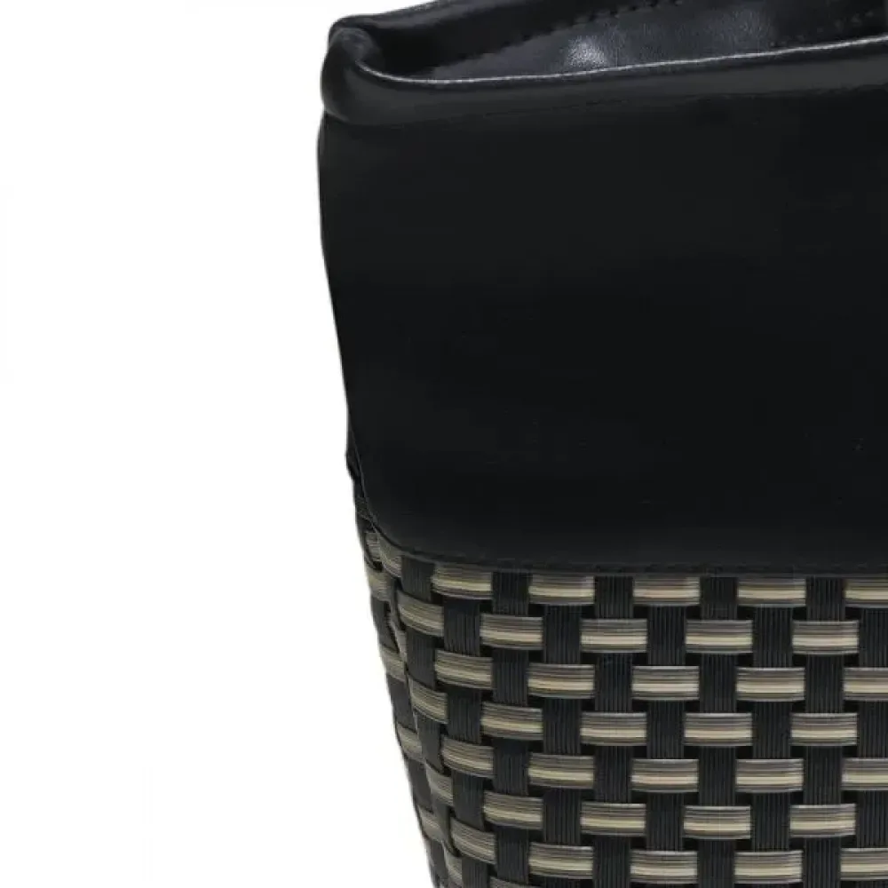 NECESSAIRE EM PVC E COURO SINTÉTICO - PRETO/XADREZ